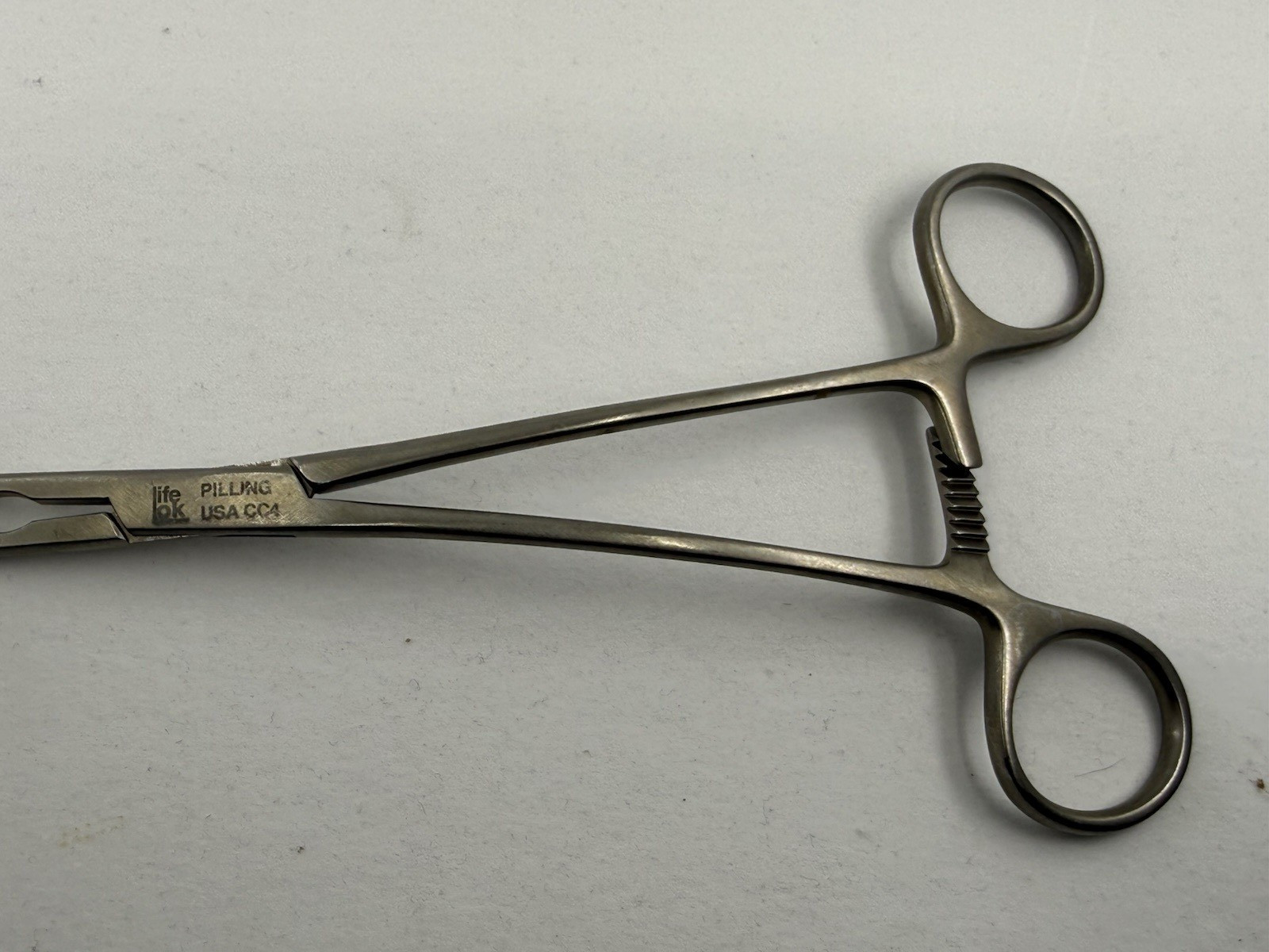 Pilling 35-3682 DeBakey Multi-Purpose Angled Clamp Forceps 8 & 5/8 inches