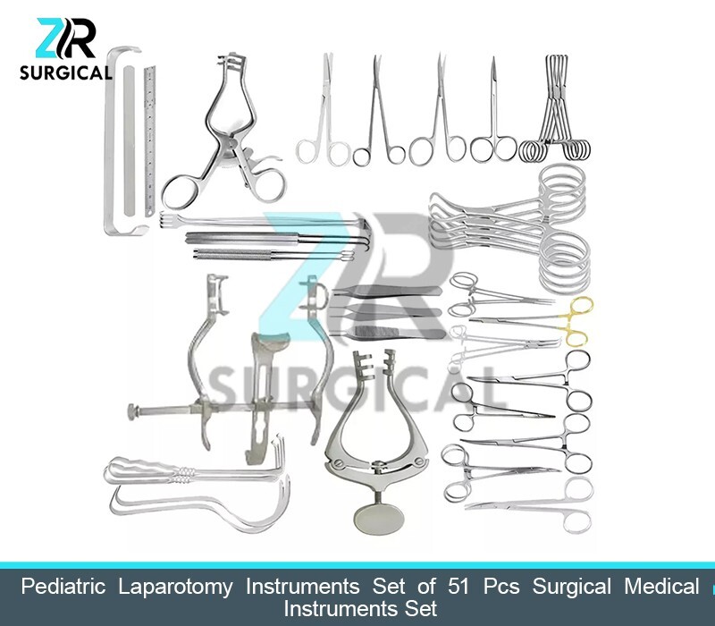 Pediatric Laparotomy Instruments Set of 51 Pcs Surgical Medical Instruments Set