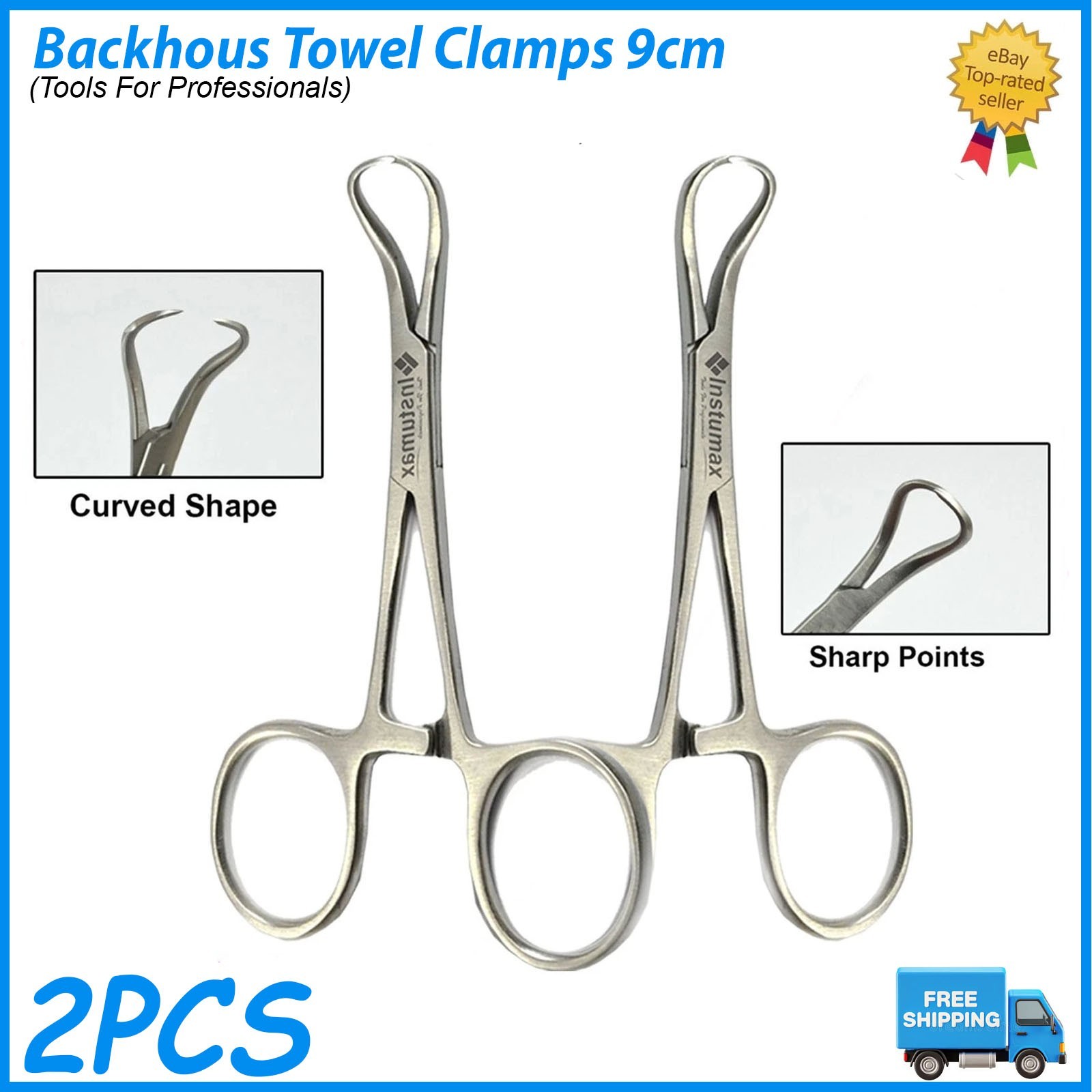 Backhaus 9cm Towel Clamp – Durable Locking Forceps for Medical and Surgical Use