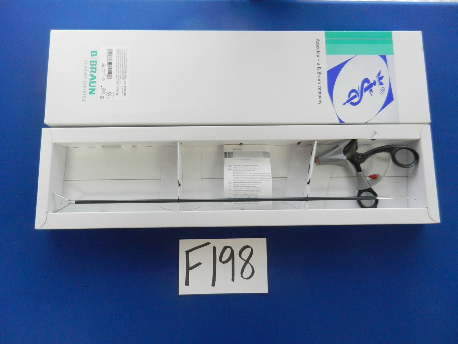 F198 Aesculap PO236R Double Action Atraumatic Wave Grasper 5mm x 42 cm NEW!