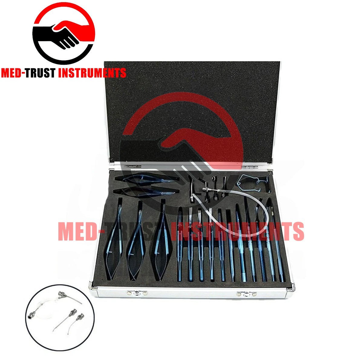 21 PCS Titanium Eye Cataract Ophthalmic Surgical Instruments Set With Case Box