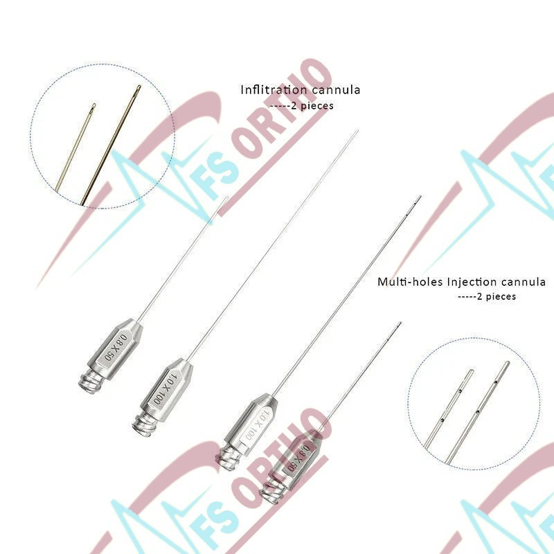 19PCs Face Liposuction Cannulas kit with Box Facial Fat Surgery Fine cannulas