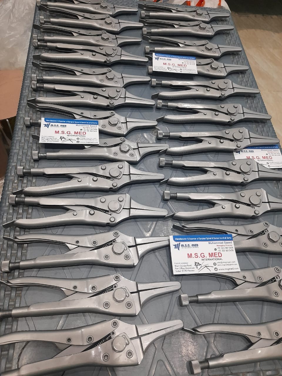Orthopedic Needle Nose Locking Pliers 22cm 25cm 30cm Stainless Steel 3PCS Set