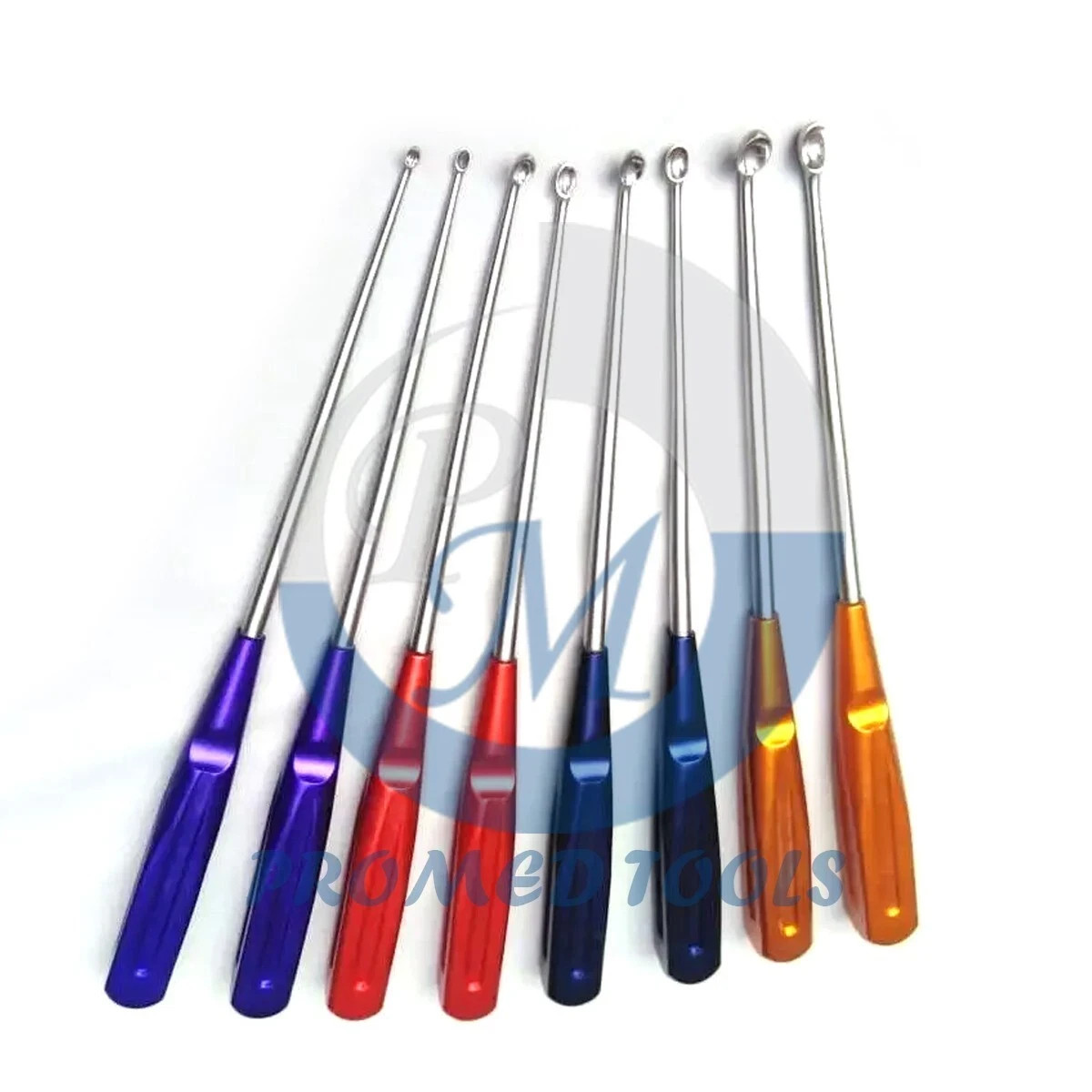 Volkmann Bone Curette Set 8 Pcs Surgical Orthopedic Instruments with Case Box