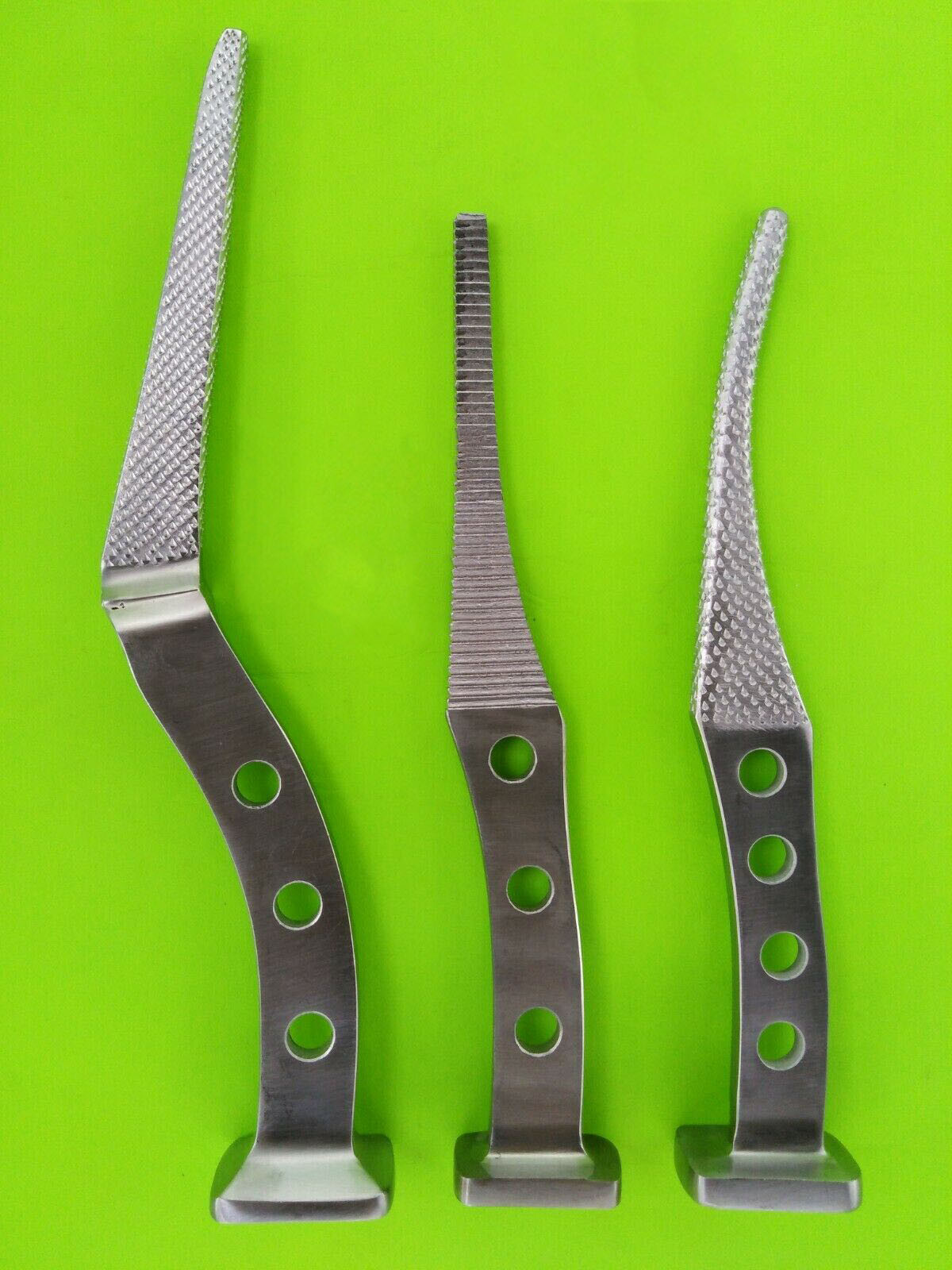 Rasp Thompson Instrumentation For Hip Prosthesis Orthopedics Surgery 3 PCS Set