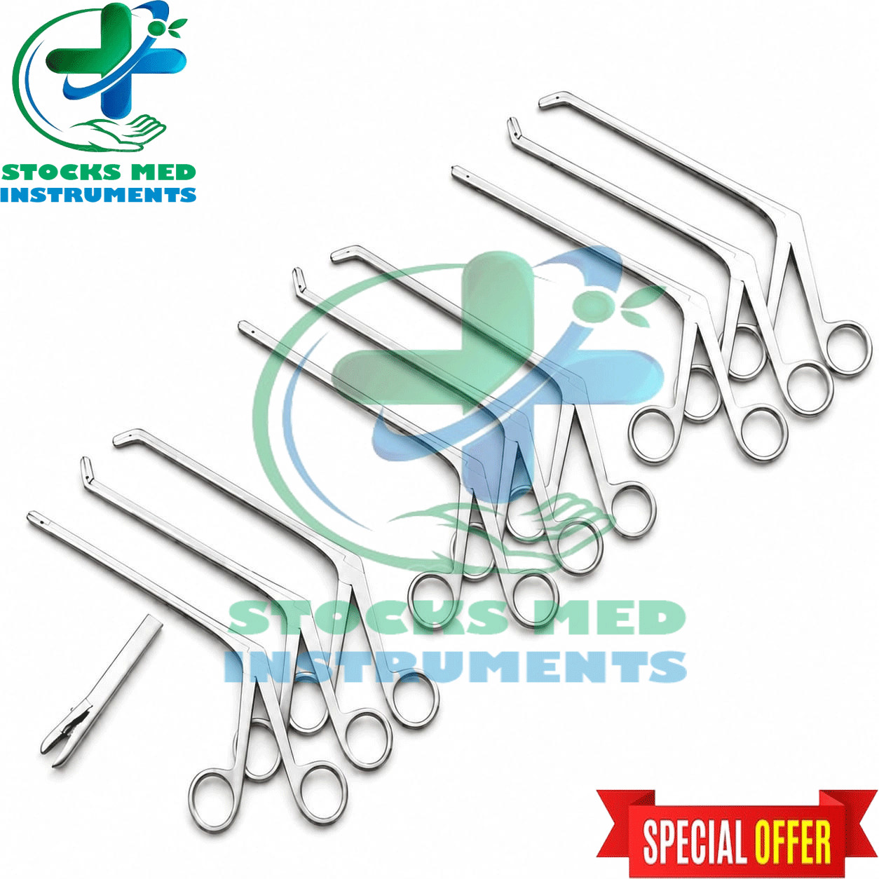 Laminectomy Intervertebral Disc Rongeur 9 Pcs Set Up,Down,Straight 2,3,4mm 18cm