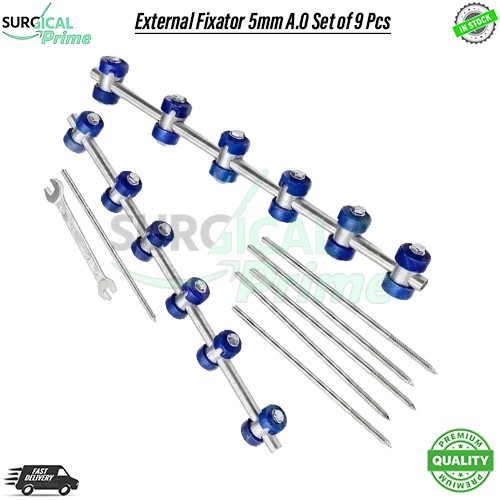 External Fixator 5mm A.O Set of 9 Pcs Orthopedic Instruments