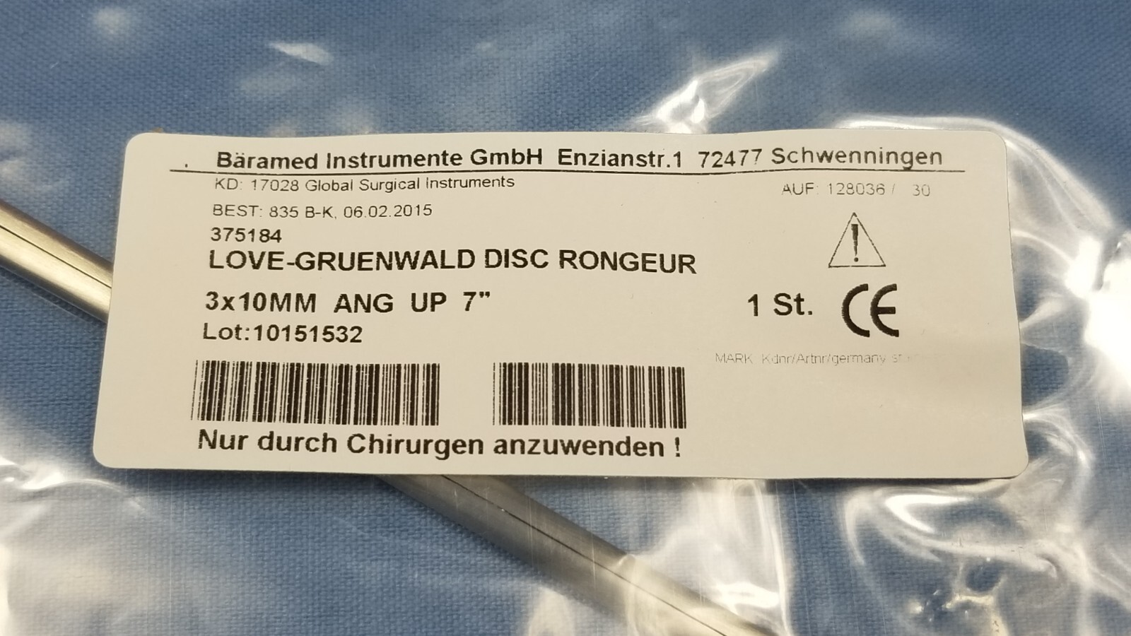 German Stainless Steel Love – Gruenwald Disc Rongeur 375184
