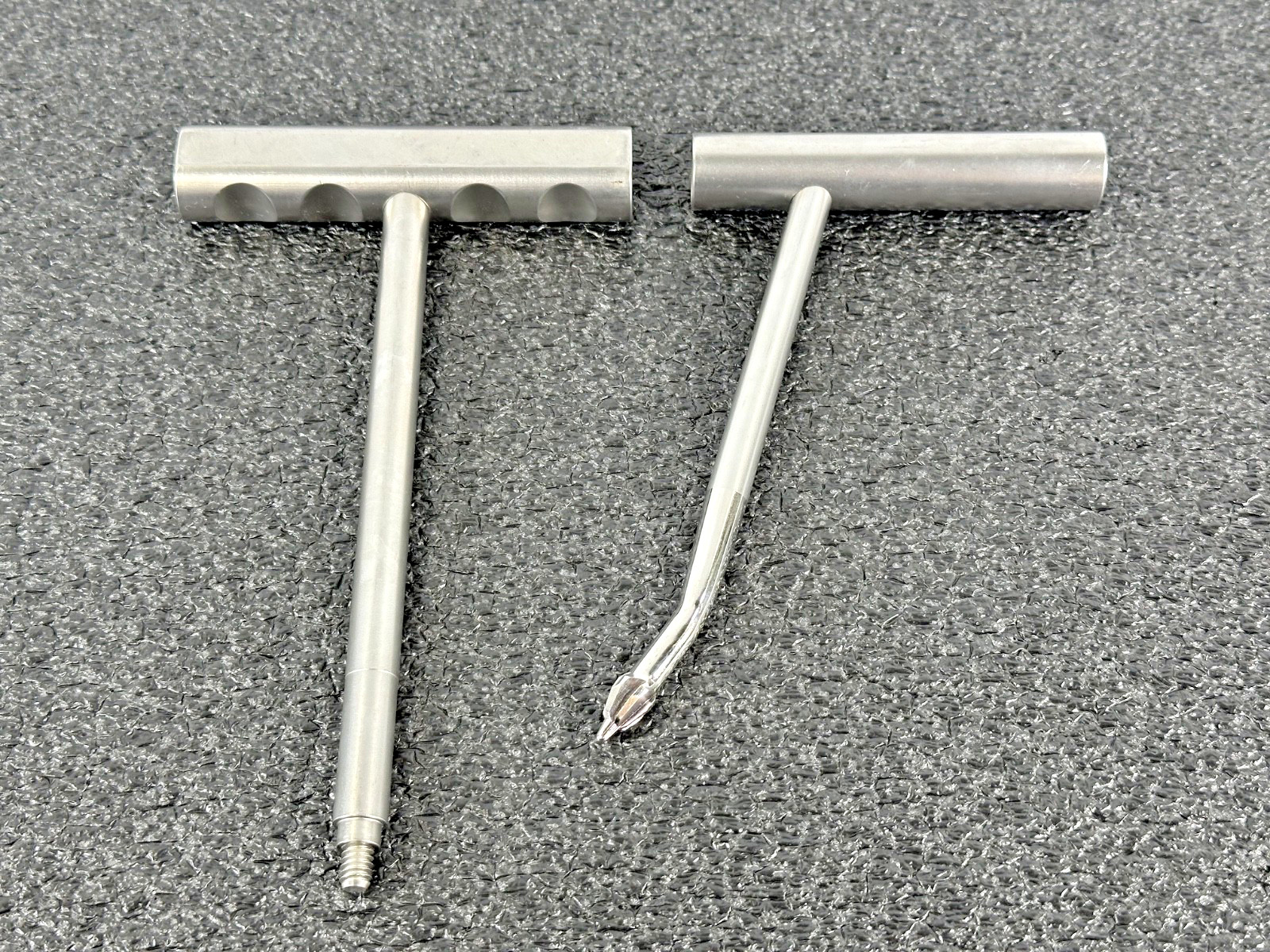 Lot of 2 T-Handle Medical Instruments Threaded Handle & Angled Driver
