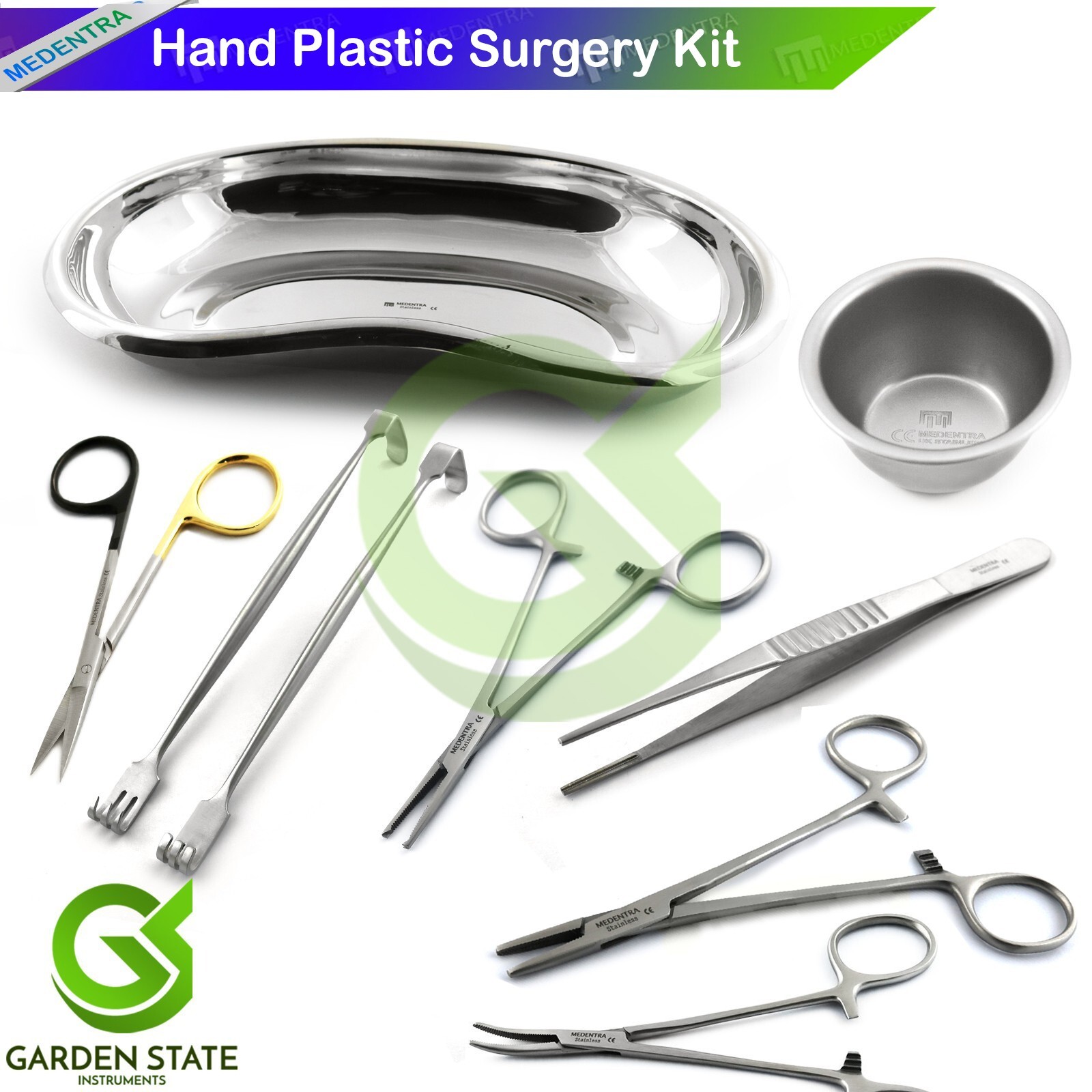 Hand Plastic Surgery Instruments Basic Surgical Retractor Scissors Forceps Set