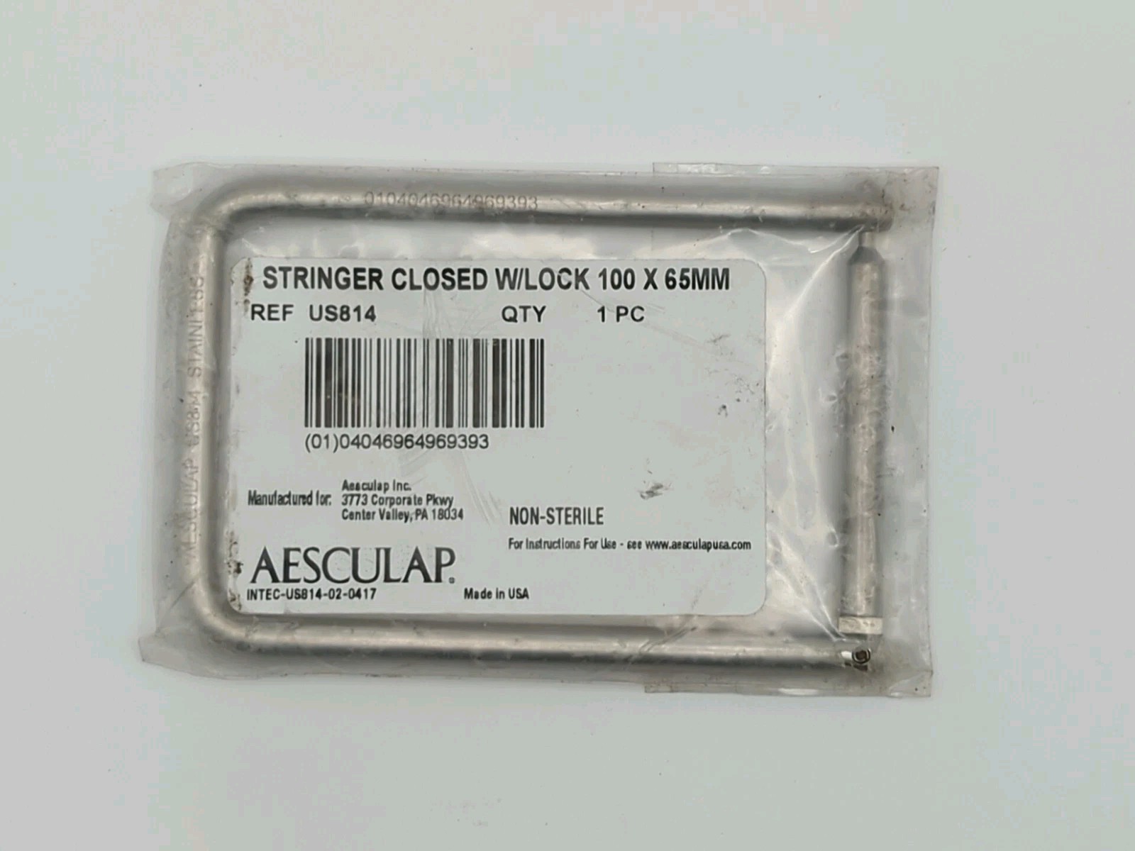 Aesculap US814 Instrument Stringer Closed w/ Lock 100 x 65mm NEW