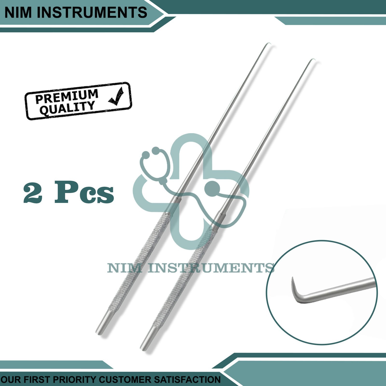 Adson Dura Nerve Hook 8″ Sharp – Neuro Ortho Surgical Instrument Stainless Steel