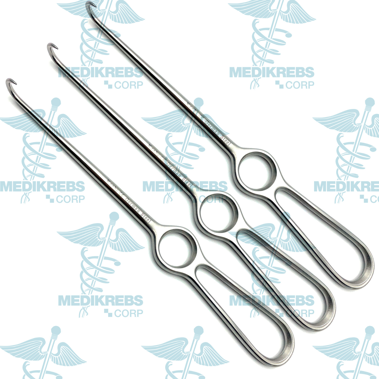 3 Pcs Kocher Skin Hooks Sharp 22 cm OR Grade German Steel Orthopedic Instruments