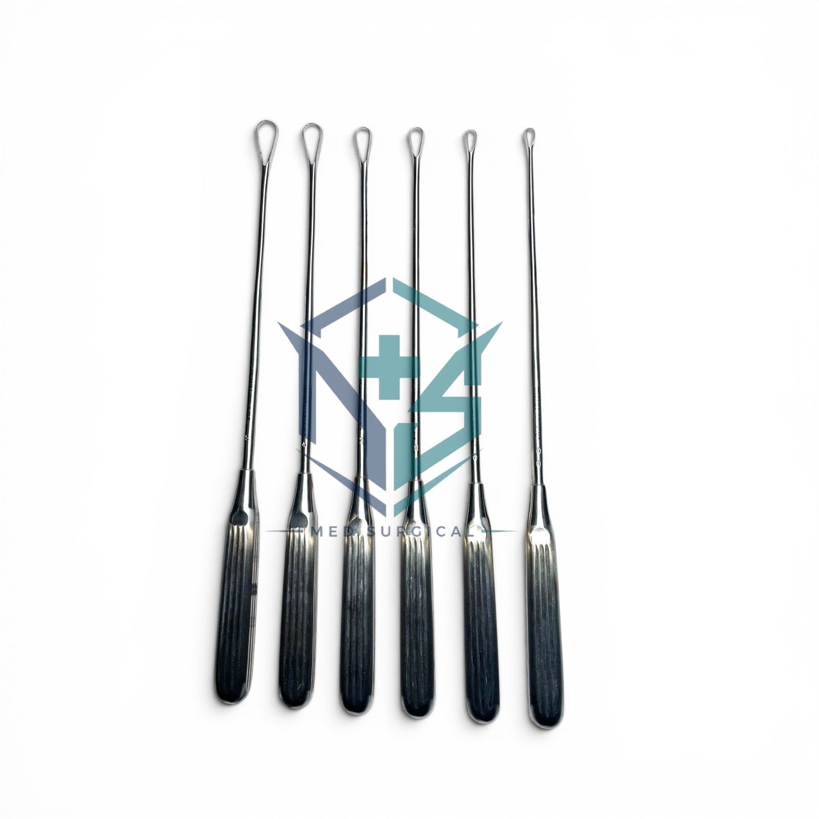 Sims Uterine Curettes 6 Pcs Set Sharp Blade 0,1,2,3,4,5 11″ OB/GYN Instruments