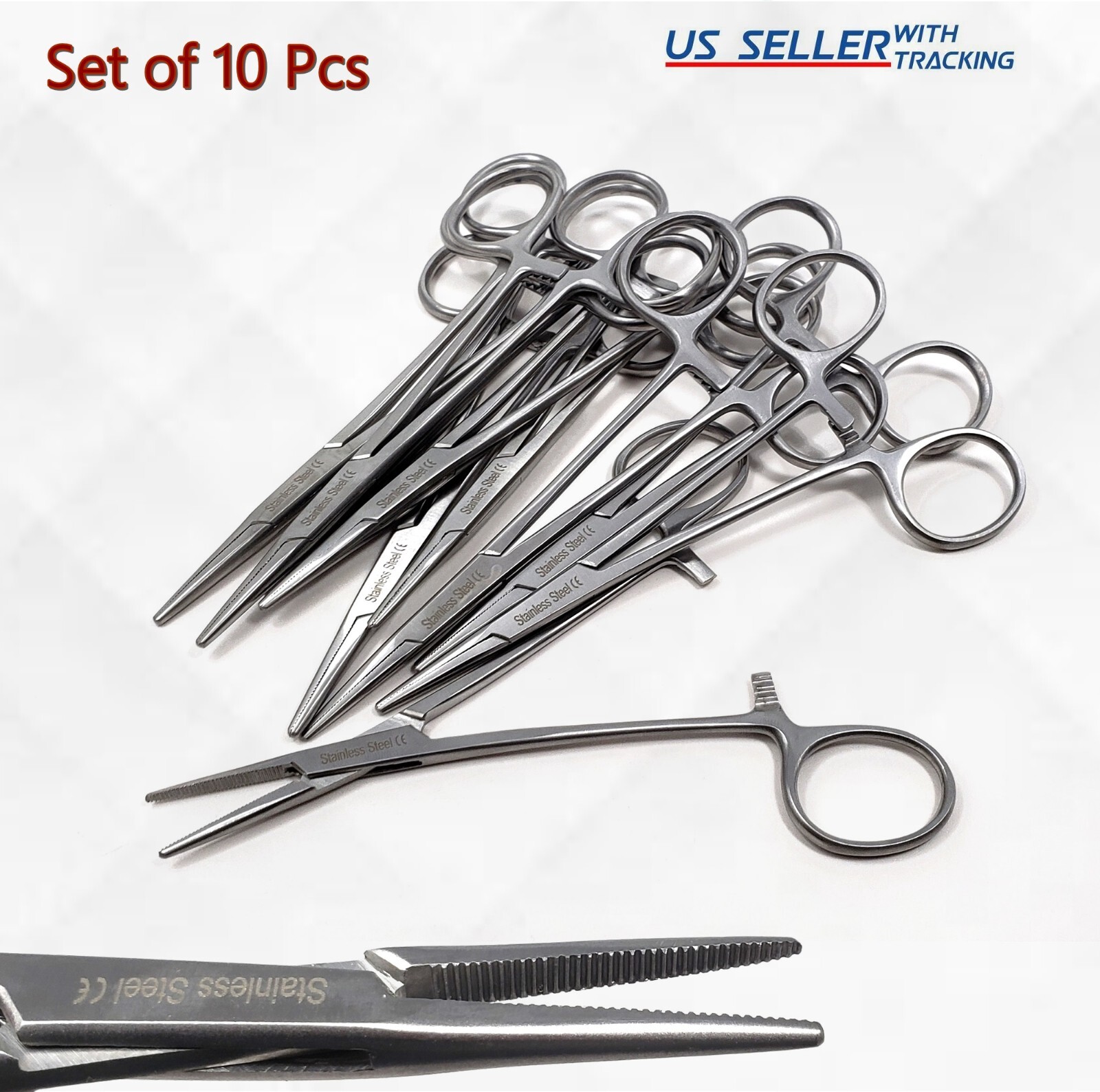 LOT OF 10 NEW 5″ Mosquito Straight Locking Hemostat Forceps Stainless Surgical