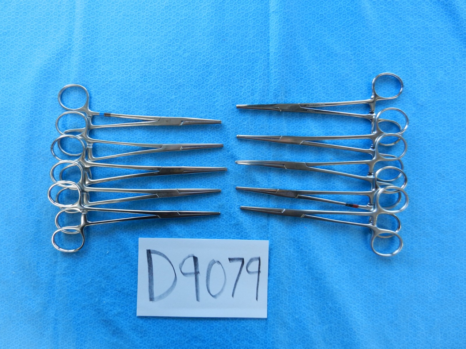D9079 Jarit V. Mueller Weck Lot of 10 Straight/Curved Forceps Approx. 16cm