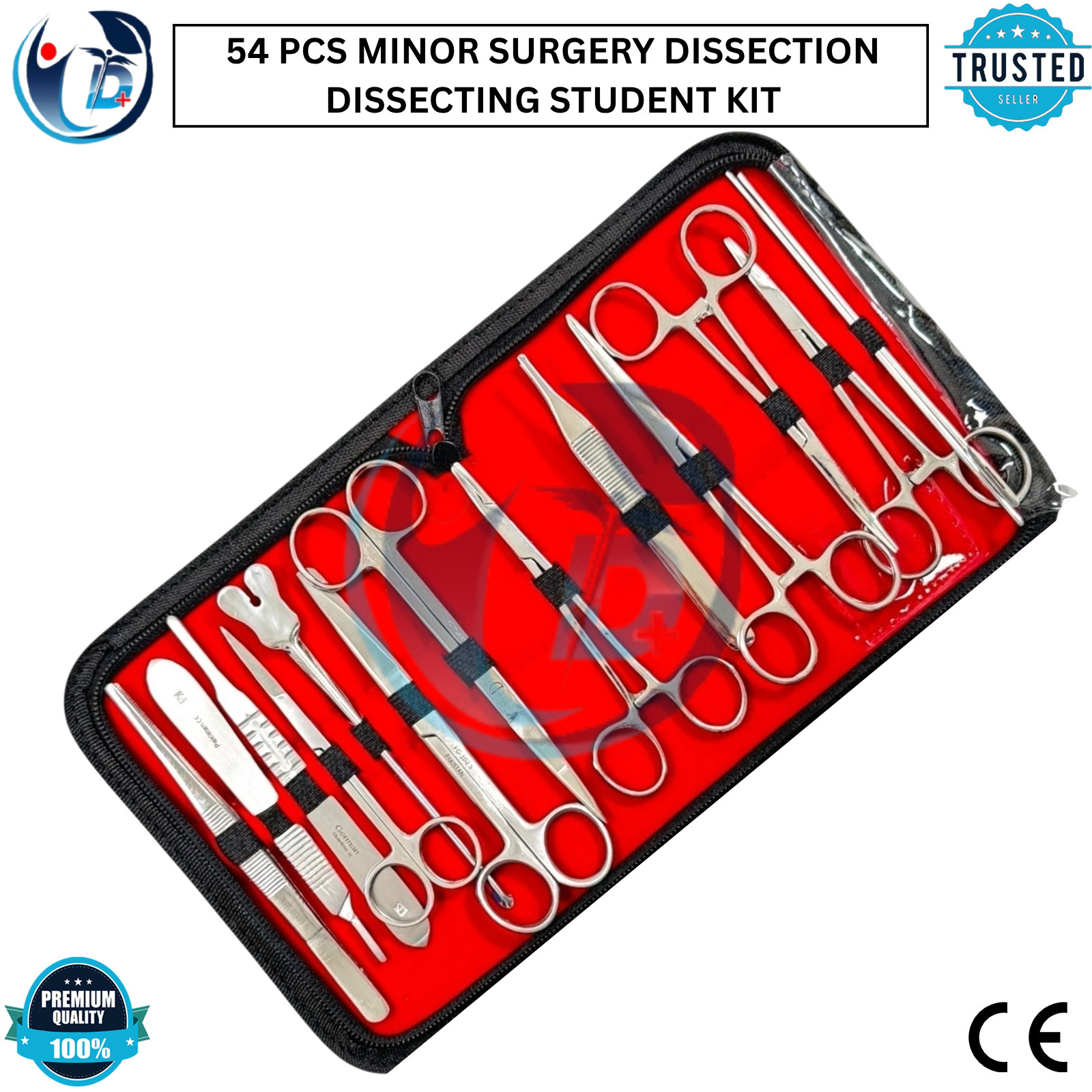 54 PCS MINOR SURGERY DISSECTION DISSECTING STUDENT KIT SURGICAL INSTRUMENTS