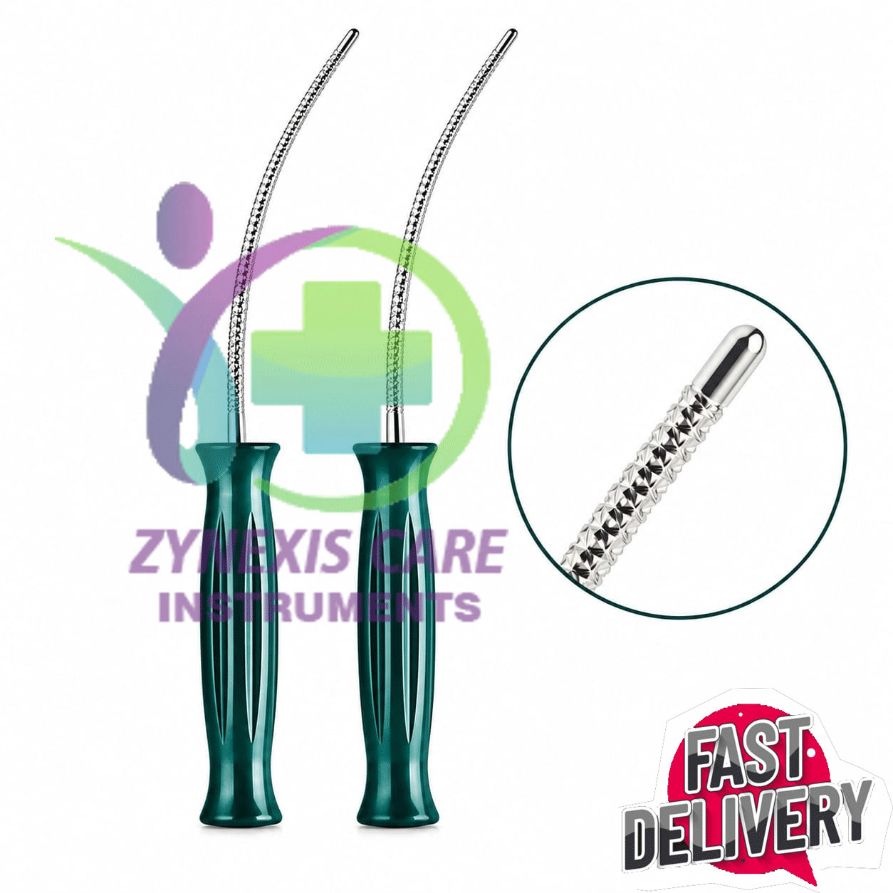 2x Unger Canal Finder Rasp 11 inch Curved Phenolic Handle Surgical instrument