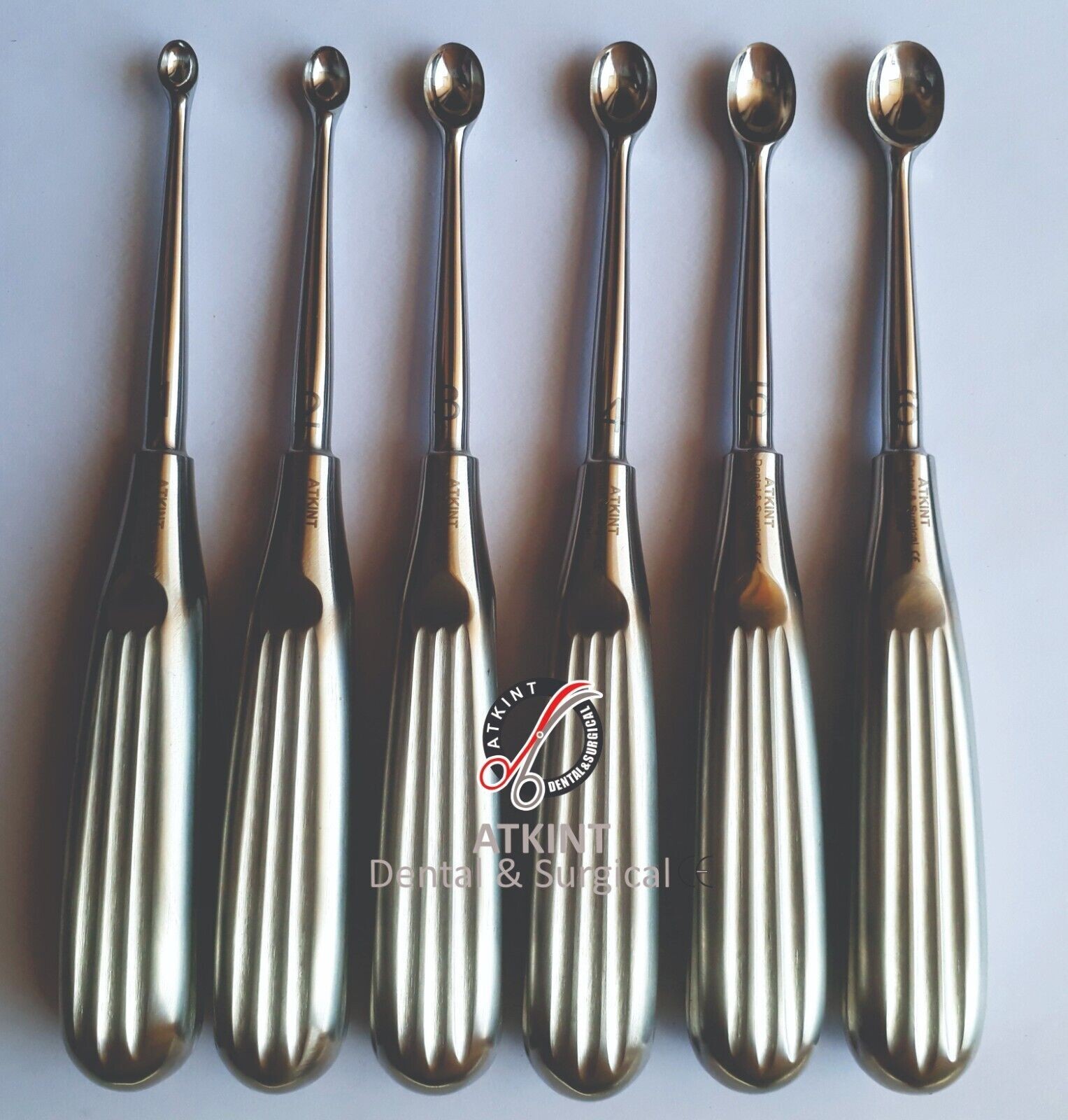Volkmann Bone Curette Orthopedic Sharp Spoon Surgical Instruments 6 pcs set