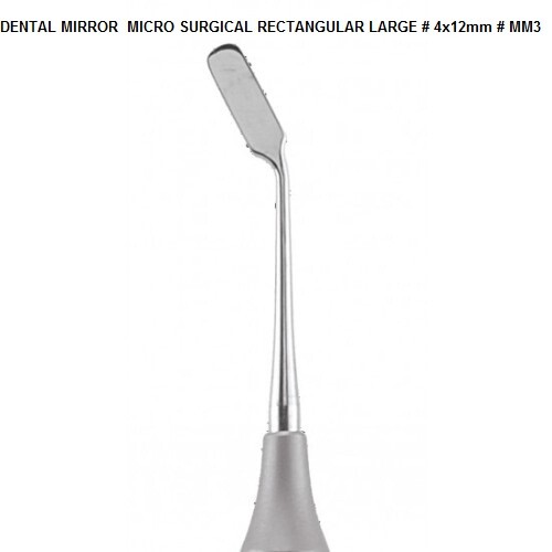 DENTAL INSTRUMENT MICRO SURGICAL MIRRORS RECTANGULAR LARGE # 4X12 MM3 Stainless