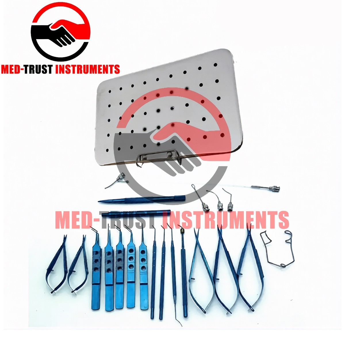 Eye Cataract Titanium Set 21 PCS Ophthalmic Surgical Instruments Set With Box