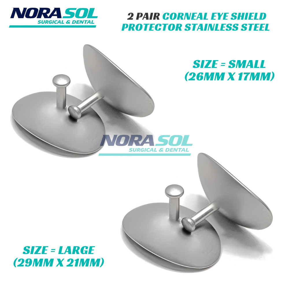 Corneal Eye Shield 2 Pairs Reusable Stainless Steel | Ocular Laser Eye Protector