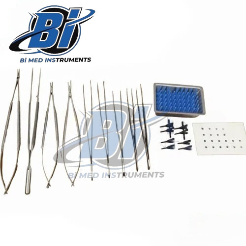 Micro Surgery Instrument Set 9 Pcs With Micro Vascular Clamp Plastic Surgery