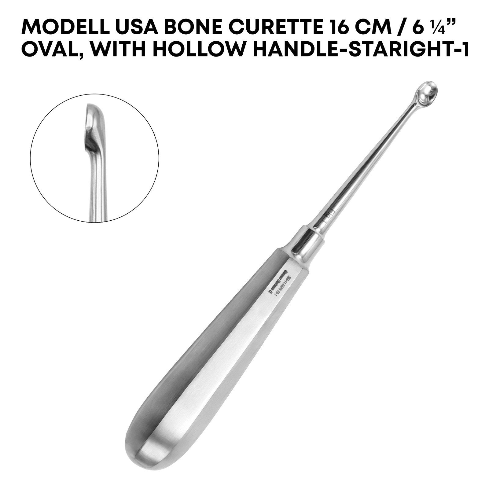 Model USA Bone Curette Stainless Steel Hollow Handle Bone Scraping Instrument