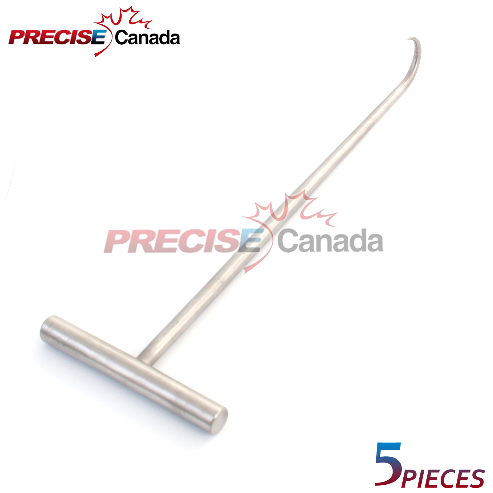 5 Pcs Stainless Steel Bone Hook With T Handle Veterinary Orthopedics Instruments