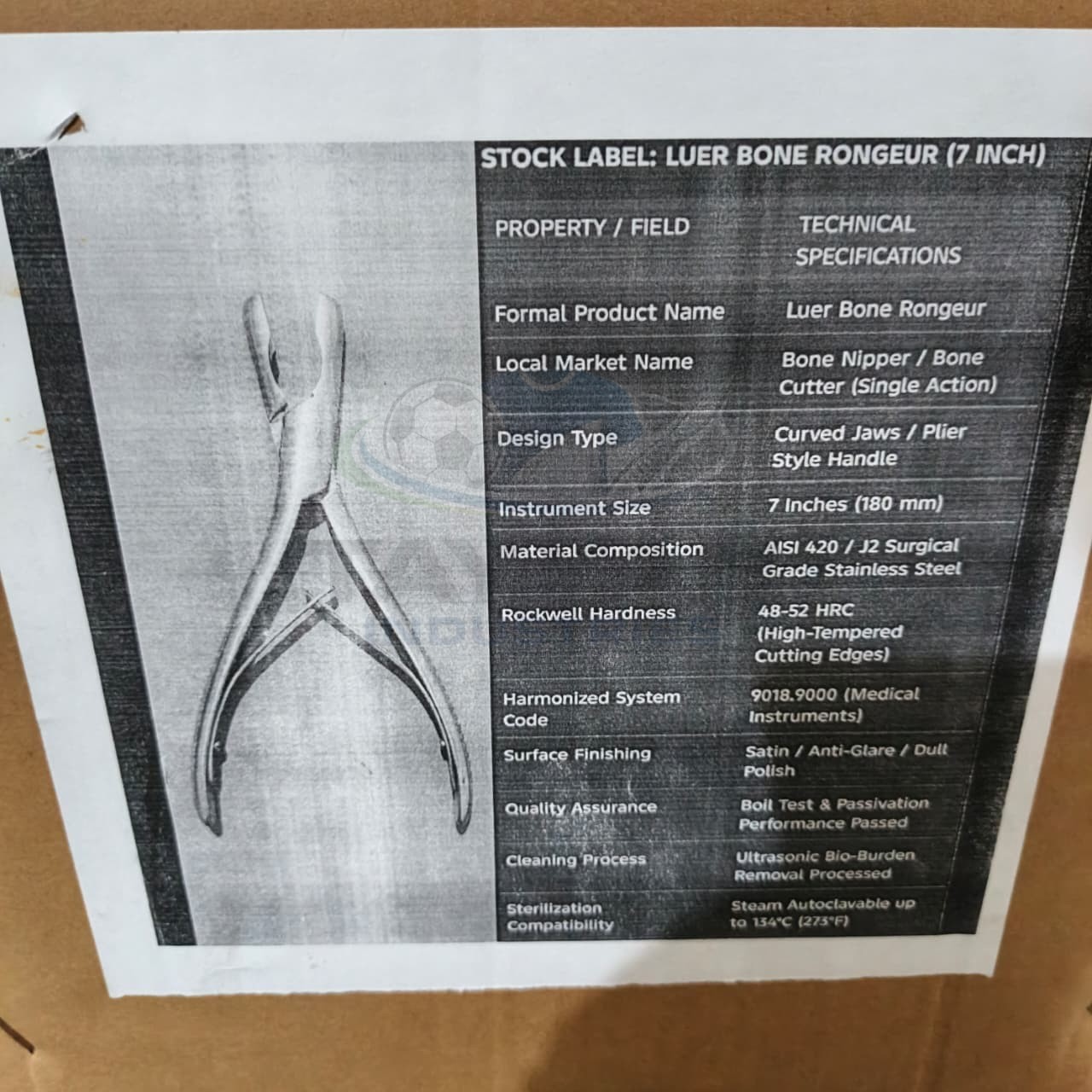 Luer Bone Rongeurs 7″ Straight 8mm Bite Neuro Surgical Instrument Stainless