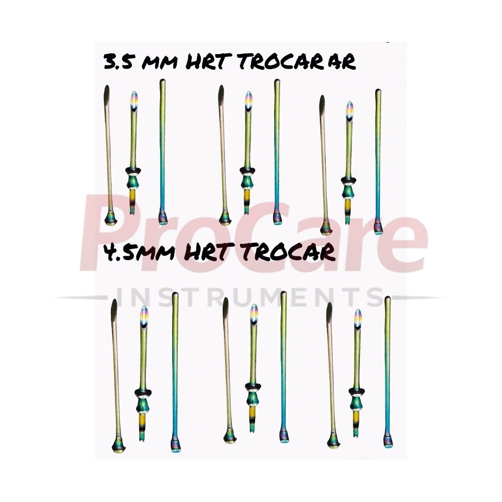 HRT Trocar 3.5 mm & 4.5 mm Cannula & Obturator 18 pcs 6 Set
