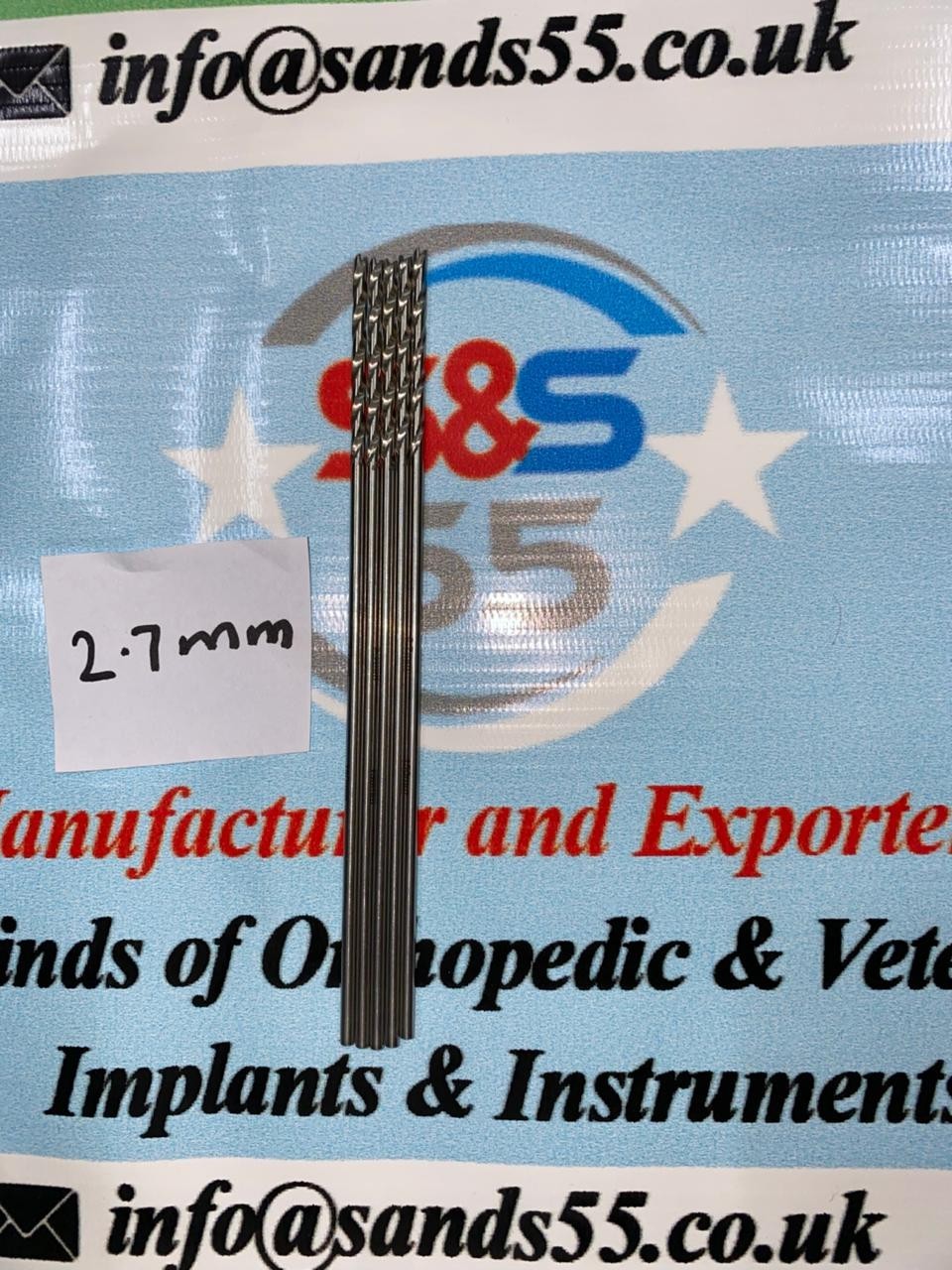2.7MM Cannulated Drill Bits Set Of 10 Pieces Orthopedic Instruments A+ Quality