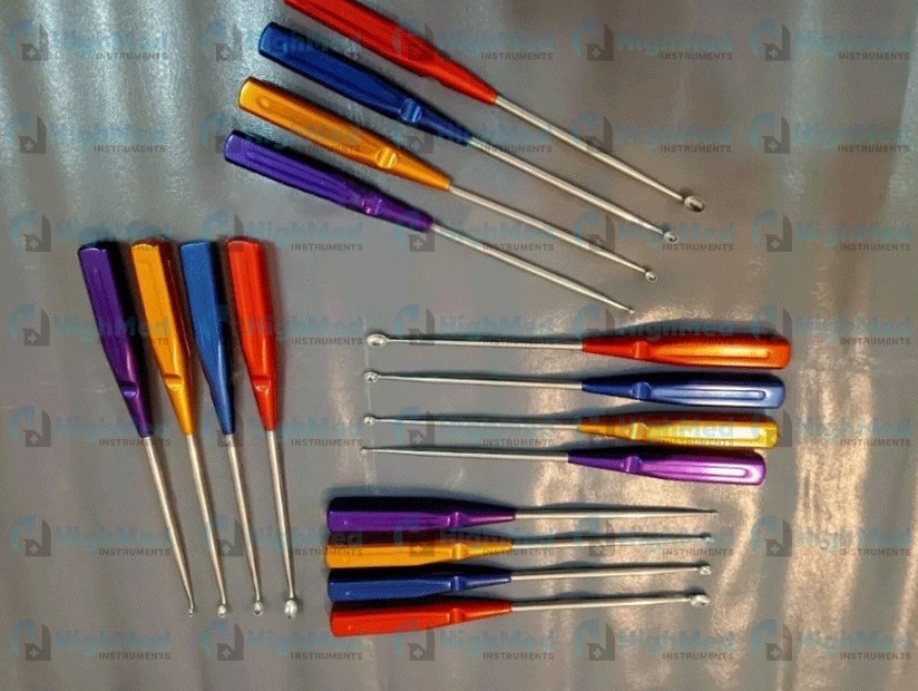 16 Pcs Cervical Bone Curettes Set – Spine Surgical Orthopedic Instruments