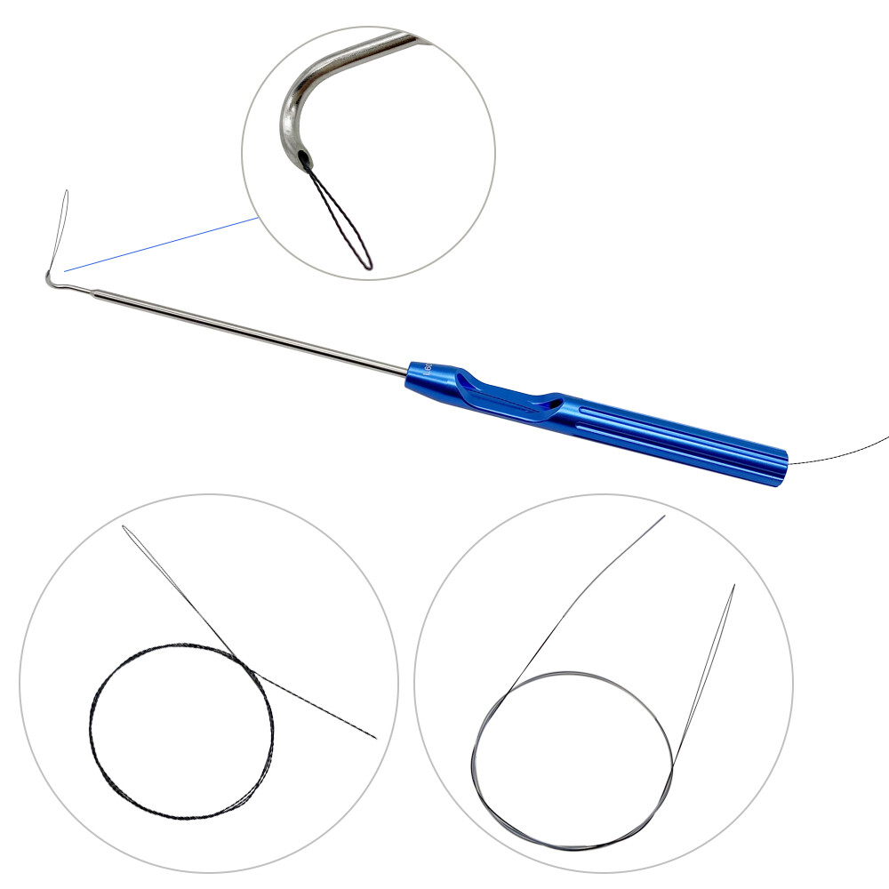 Orthopedic rotator cuff suture hook Guide wire shoulder arthroscopy titanium