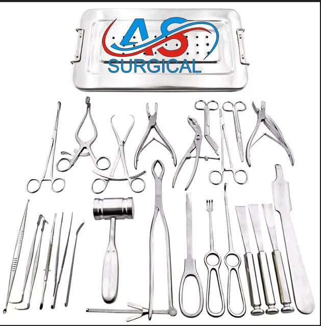 Basic Orthopedic Surgery Set of 25 Pcs Surgical Instruments With Box
