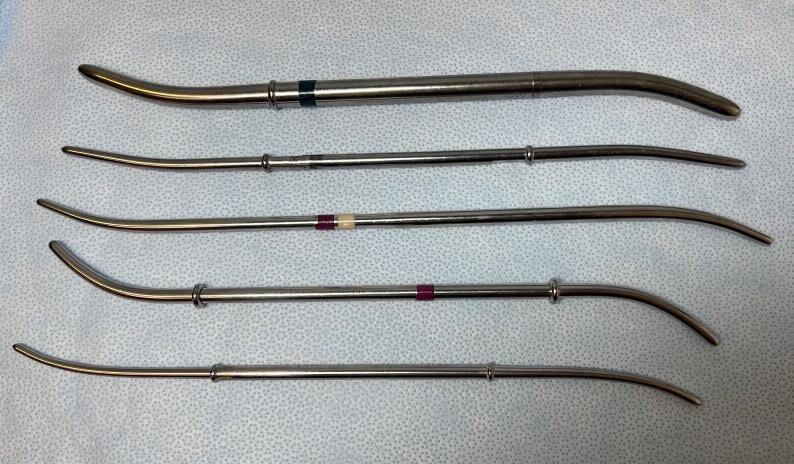Lot Of 5 V. Mueller Uterine Dilators 6/10, 7/19, 11/12, 11/12, 19/20