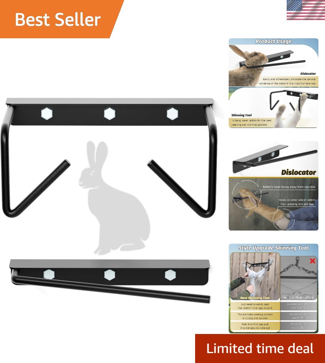 Durable Aluminum Rabbit Dislocator and Skinning Tool Set – Easy & Humane Use