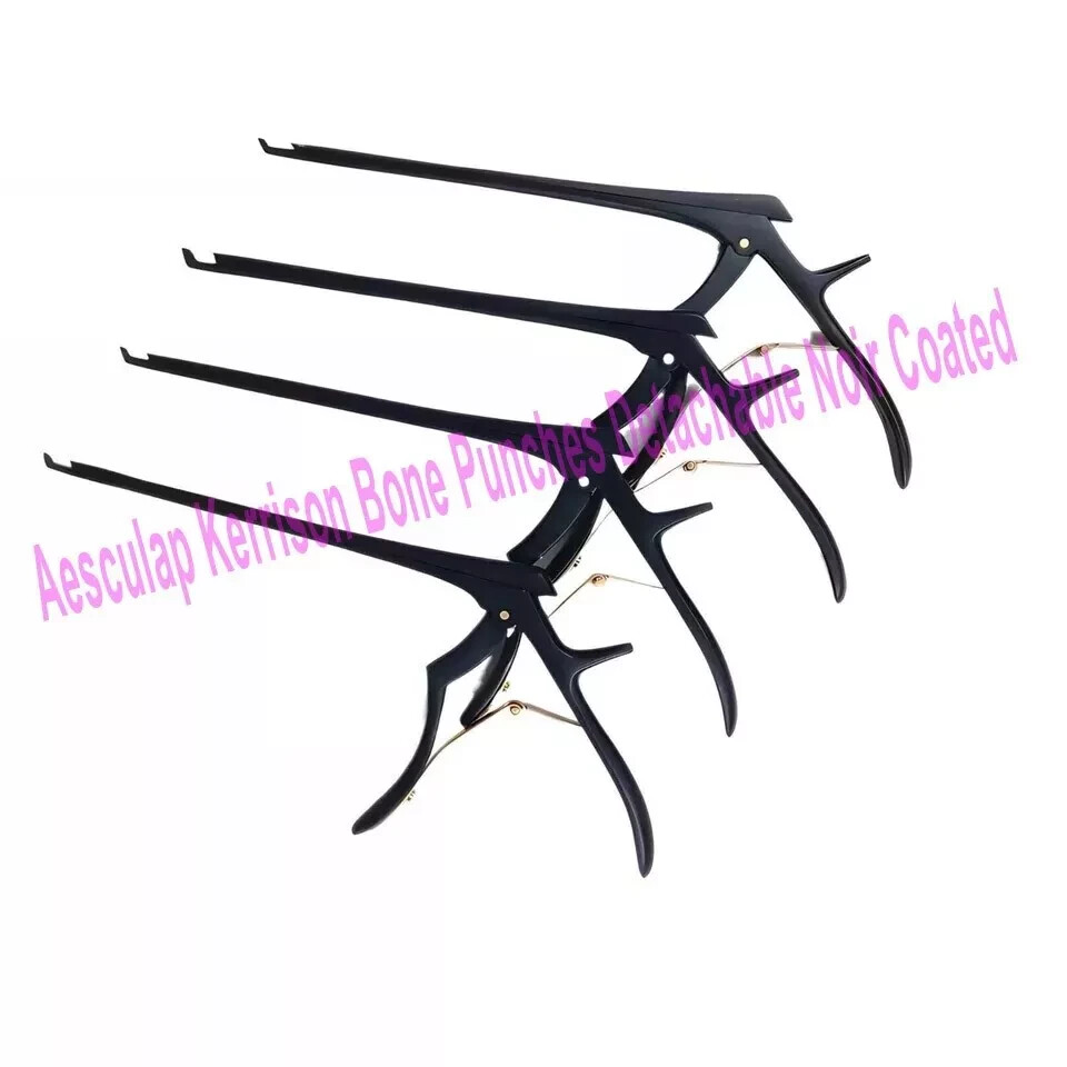 Set of 4 Pcs Aesculap Kerrison Bone Punches Detachable Noir Coated