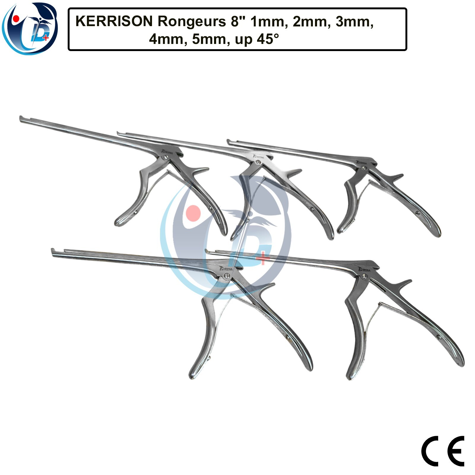 KERRISON Rongeurs 8″ 1mm, 2mm, 3mm, 4mm, 5mm, up 45° Surgical Instruments Set A+
