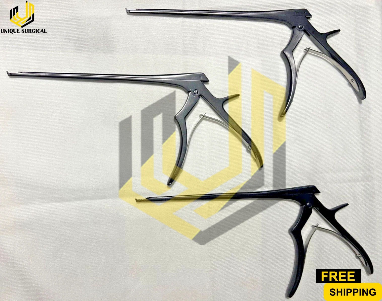 Set of 3 Boss Instruments 70-0162P Panther Kerrison Rongeurs 1mm 40° Up 8″ Neuro