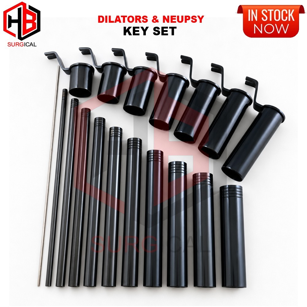 MIS Tubular Retractor Dilators + Neupsy Keys Silver 18-20 mm Surgery Instruments