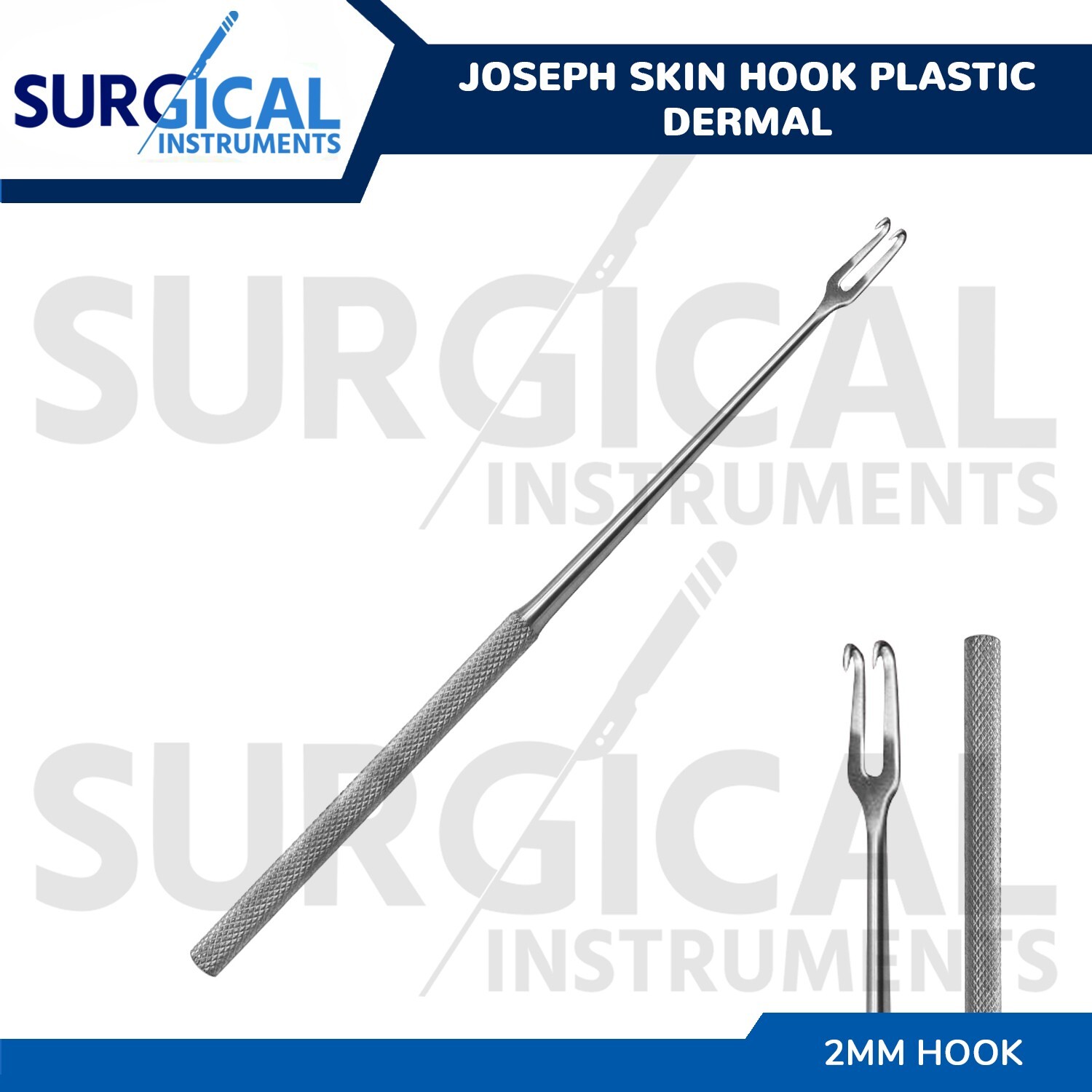 Joseph Skin Hook 2mm Double Sharp Prongs Retractor Plastic Dermal Instruments
