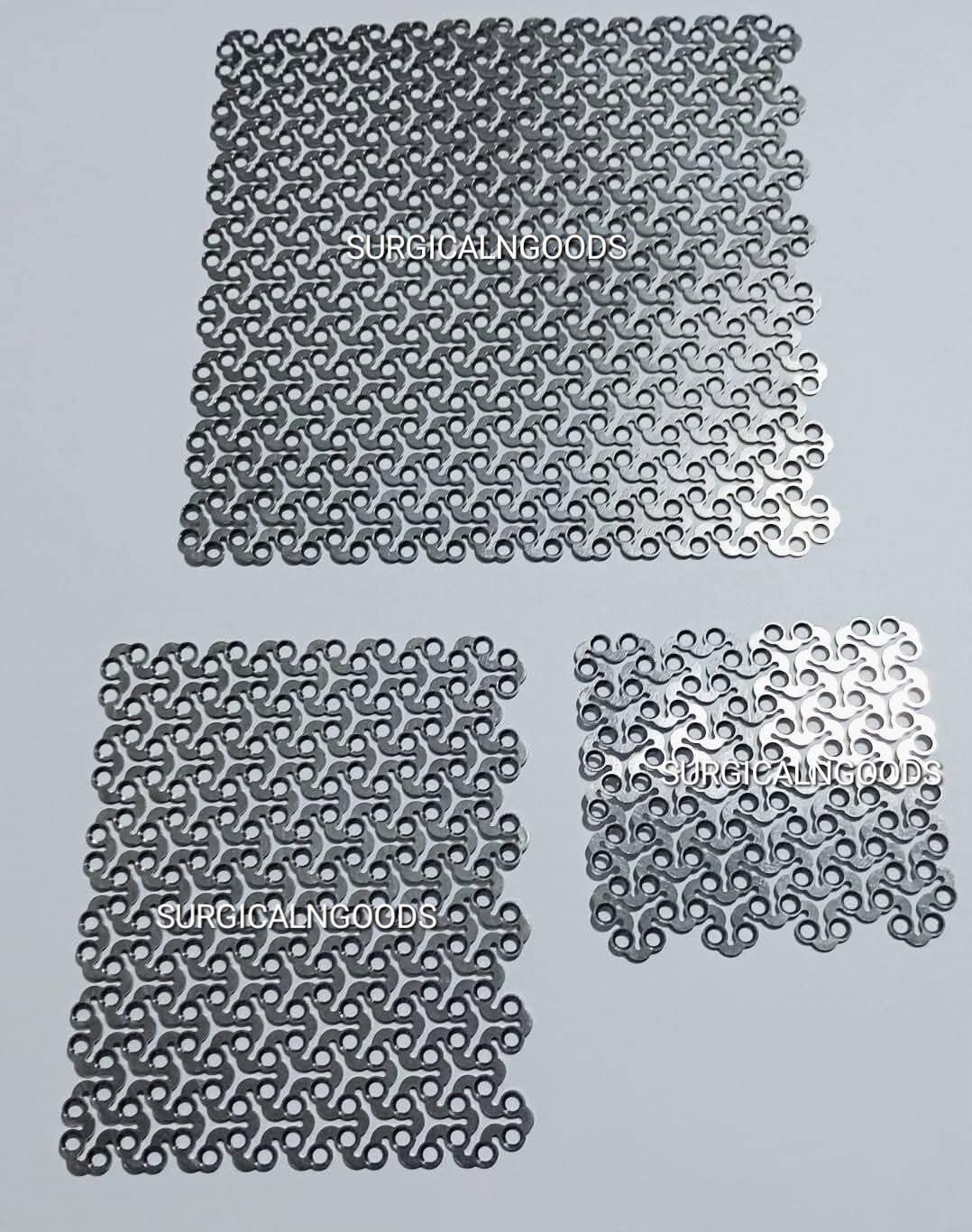 Craniofacial Titanium Mesh Skull Plate 150×150 3pc Cranioplasty with Screws 20pc