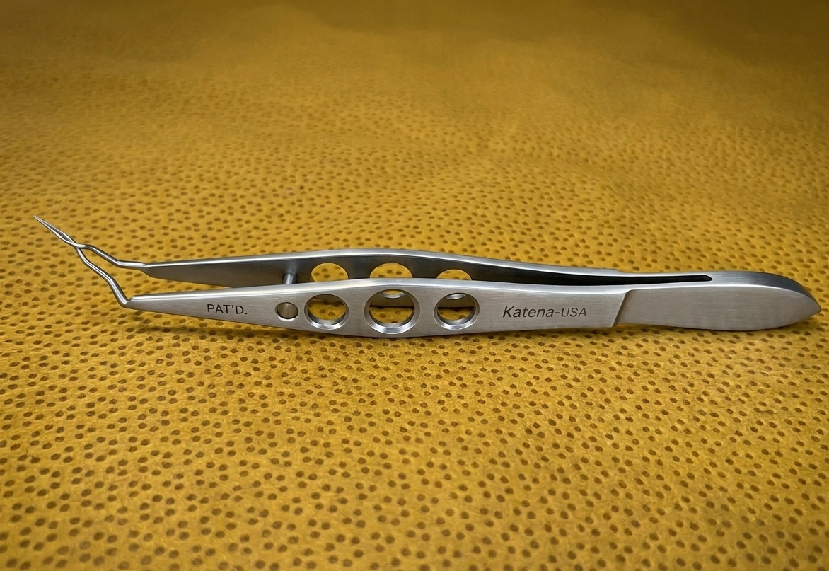Katena K5-8229 Ophthalmic Ernest-Mcdonald Forceps 5mm Cross Action Jaws 4-1/8″ L
