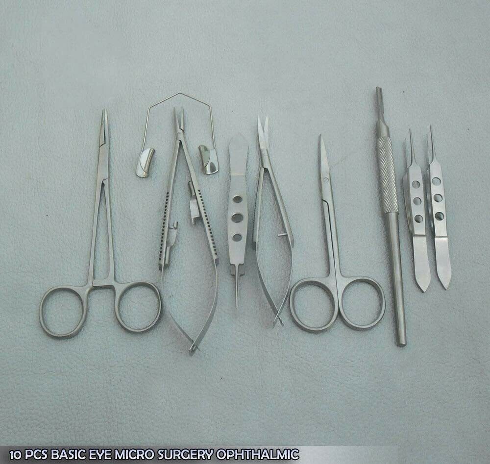 10 Pcs Basic Eye Micro Surgery Ophthalmic Scissors Surgical Instruments EY-021