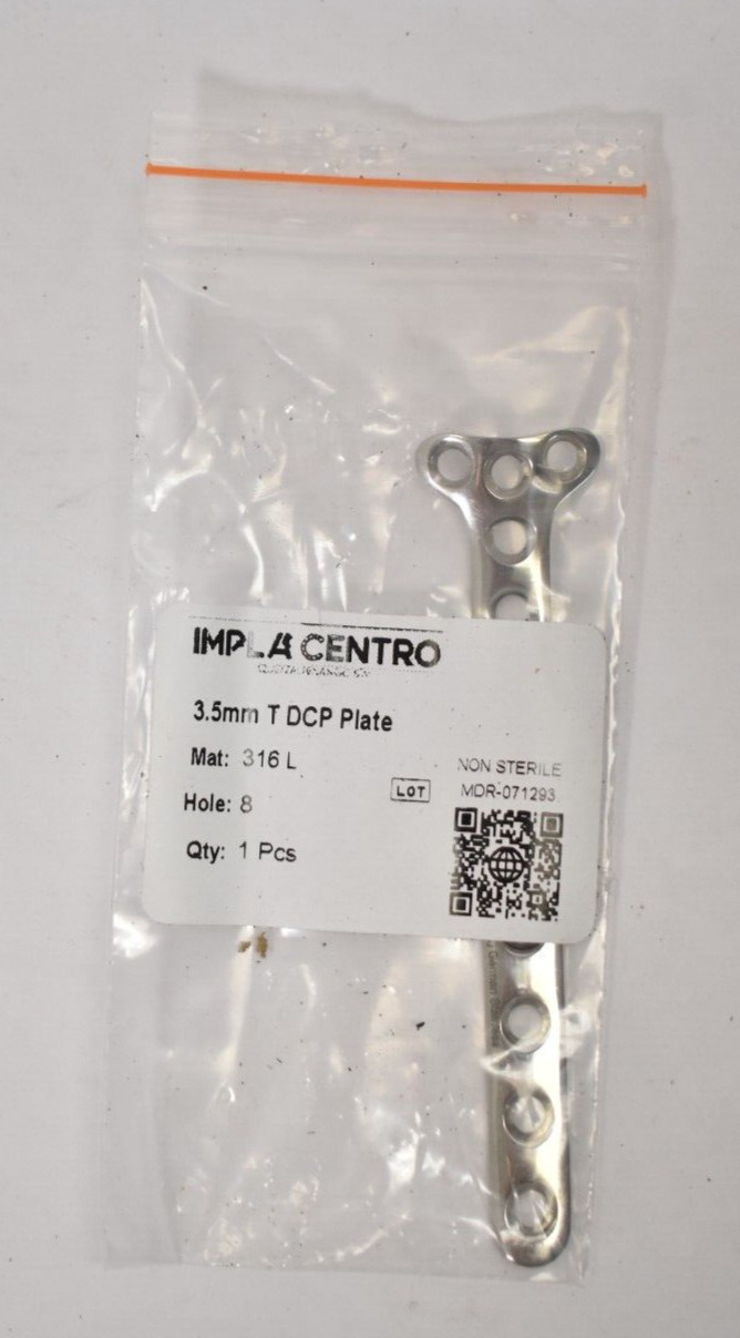 Impla Centro 3.5mm T DCP Plate Stainless Steel Replacement 8 Hole MDR-071293