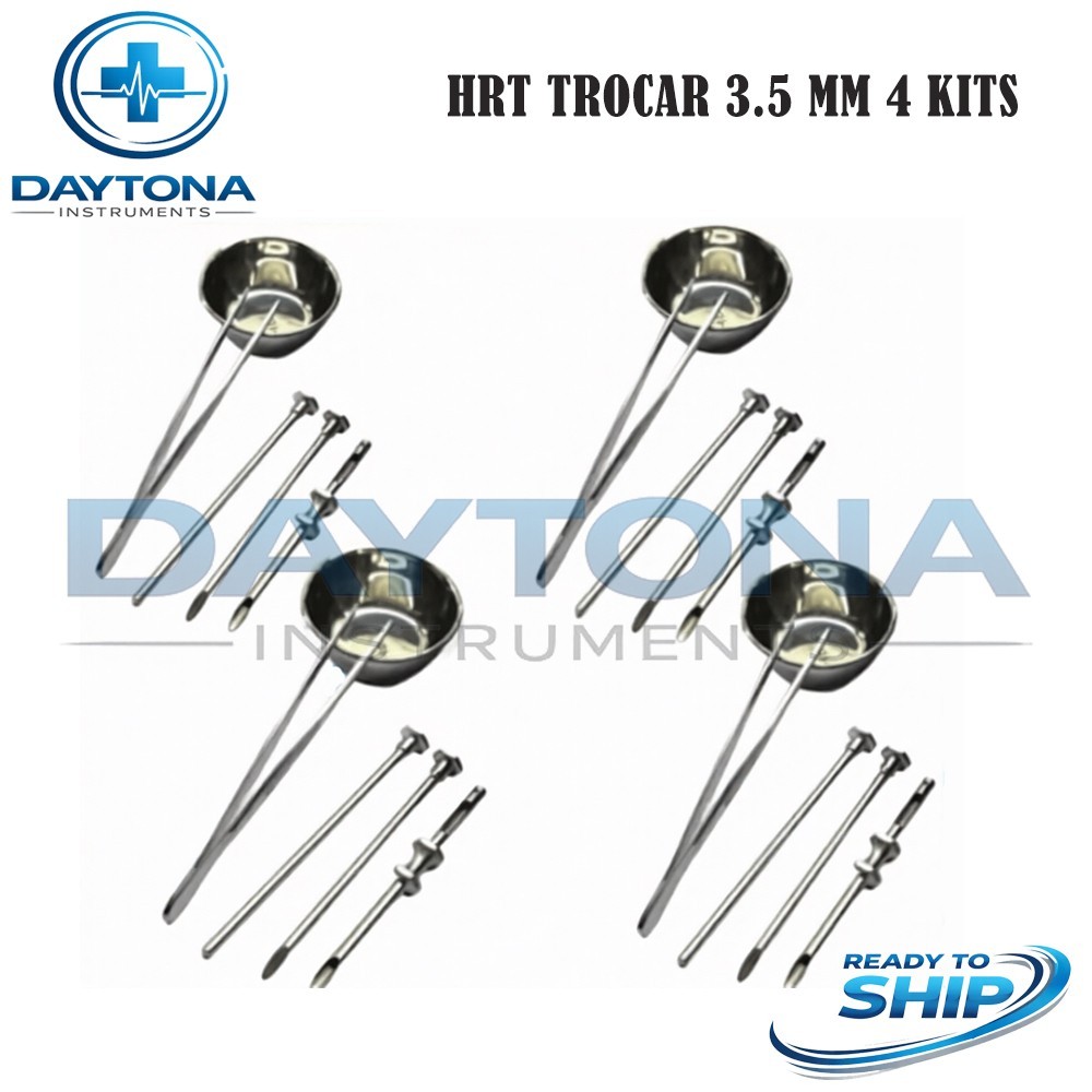 HRT Trocar 4 Kits 3.5mm Hormone Replacement Pellet Insertion Trocar Set