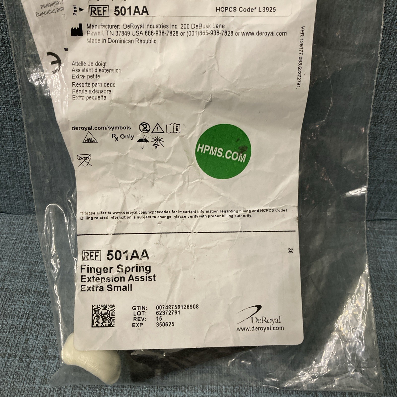 DeRoyal 501AA Extra Small Finger Spring (Brand New)