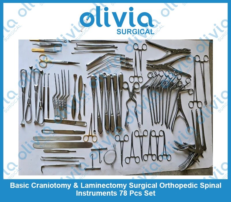 Basic Craniotomy & Laminectomy Surgical Orthopedic Spinal Instruments 78 Pcs Set