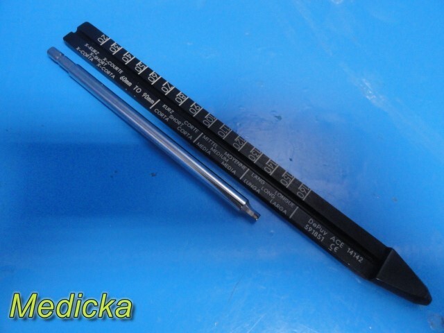 J&J ACE Screw Instruments 14541 Hex Driver 4.5mm & 14142 PIN depth Gauge~30403